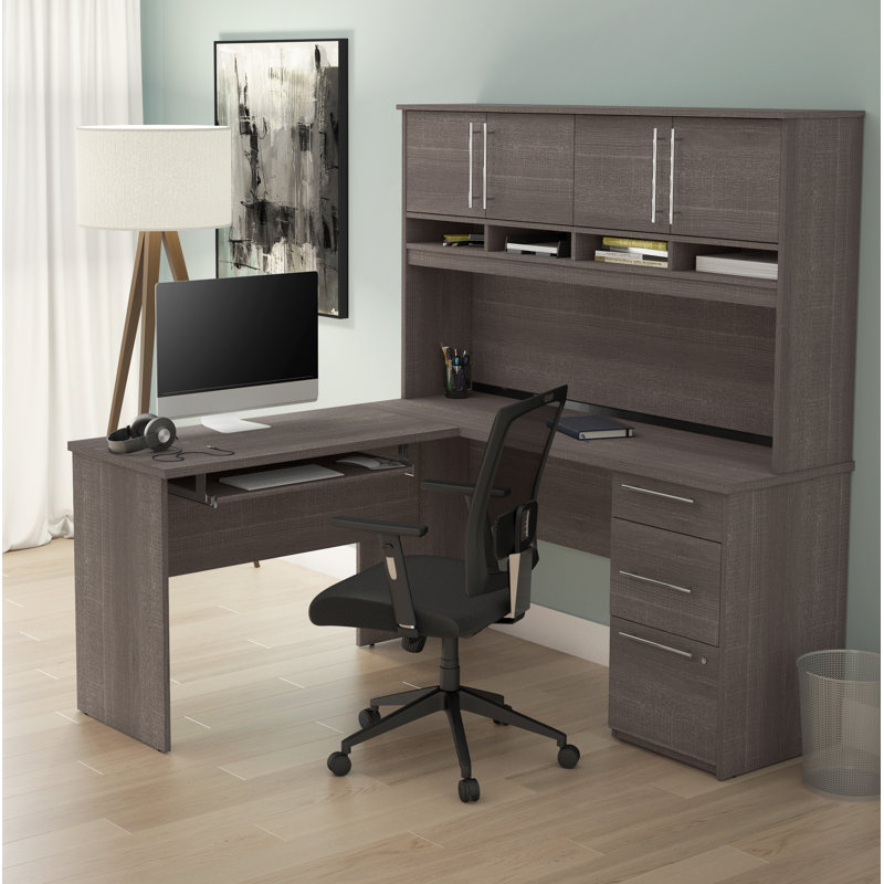 Symple Stuff Altha Reversible LShaped Desk with Hutch & Reviews